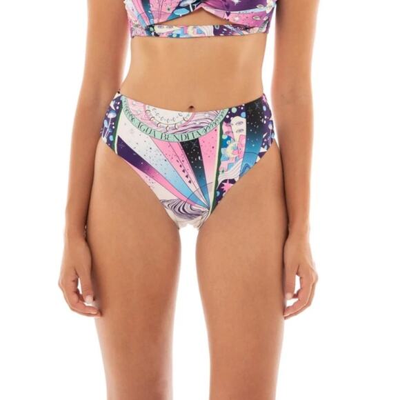 Agua Bendita Penelope Bikini Bottom in Eter Design Pink Size 2XL NWT - Picture 1 of 6